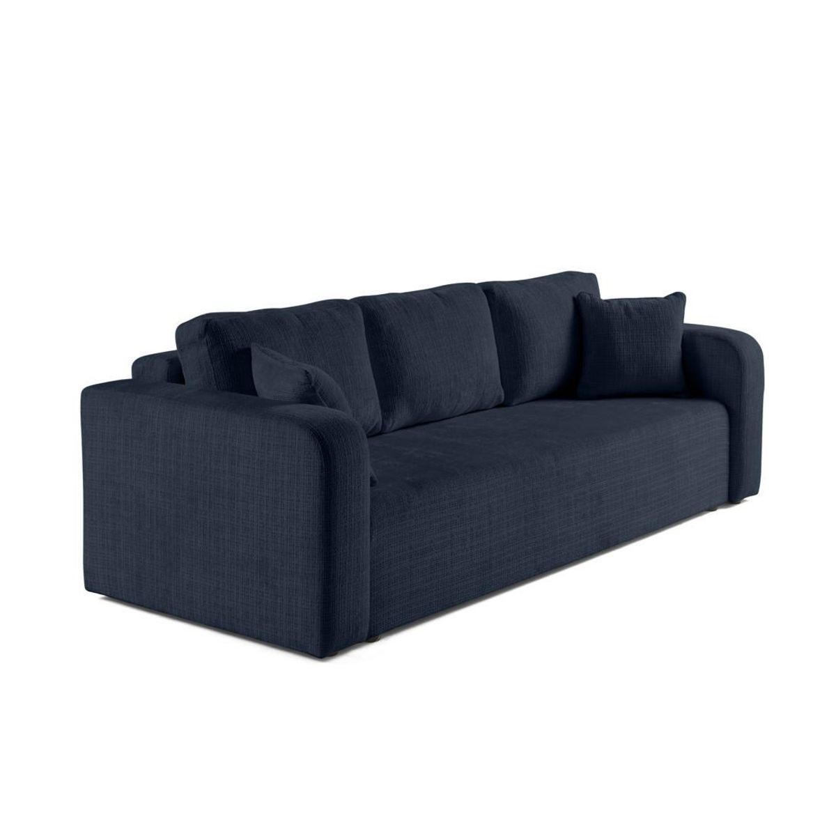 BEST MOBILIER Miro - canapé droit 3 places - convertible avec coffre - en velours texturé