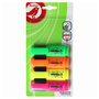 Voir la diapositive 1 : AUCHAN Lot de 4 mini surligneurs pointe biseautée vert/orange/jaune/rose
