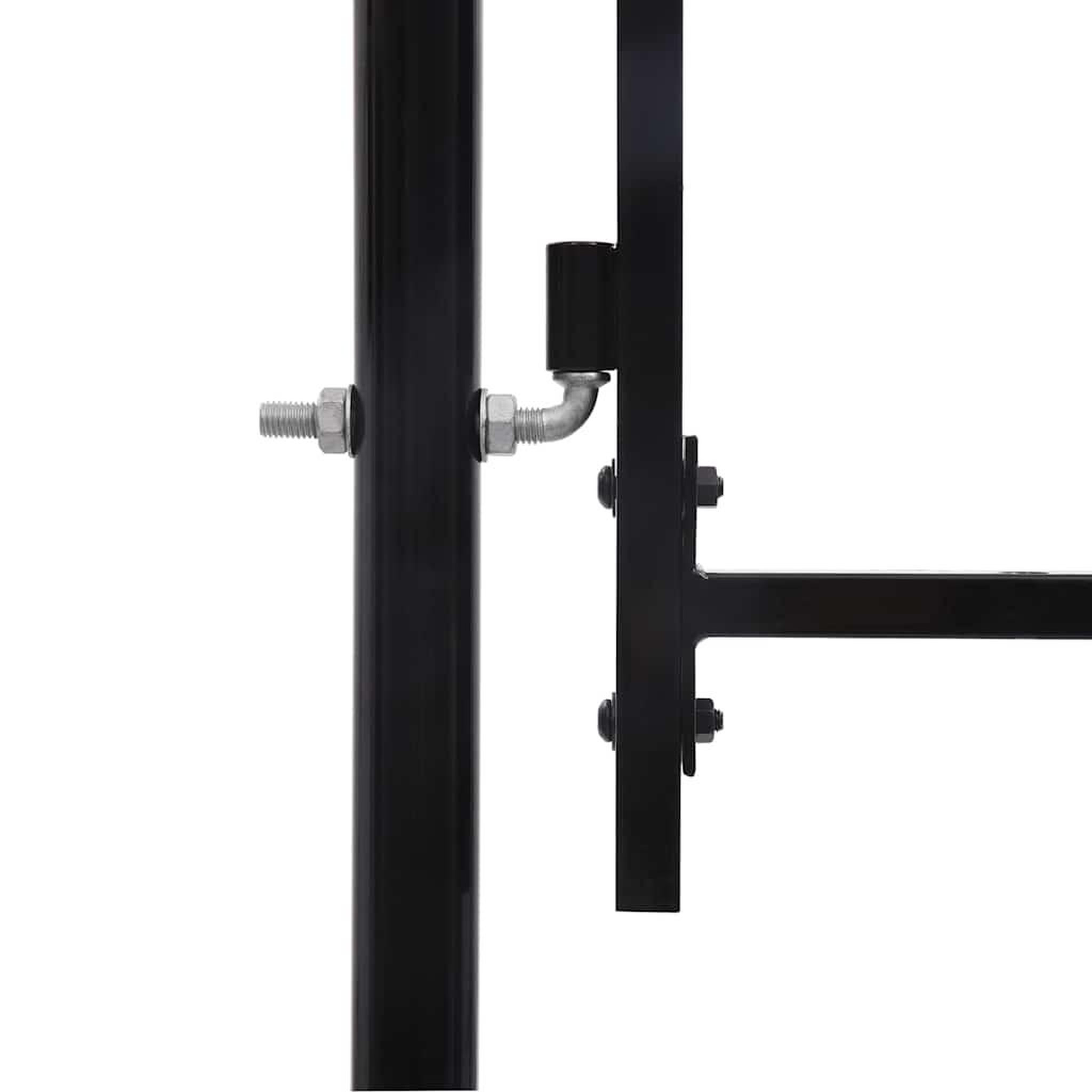 Voir la diapositive 5 : VIDAXL Portail de cloture boxtel a une porte avec pointes superieures, acier 1x2 m noir