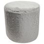 Voir la diapositive 1 : ACTUEL  Pouf fourrure synthétique polyester coloris gris  ACTUEL  
