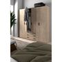 Voir la diapositive 2 : MARKET24 Armoire VEGA - Décor Chene Jackson - 4 portes + 3 tiroirs - L 195,5 x P 49,6 x H 200,4 cm