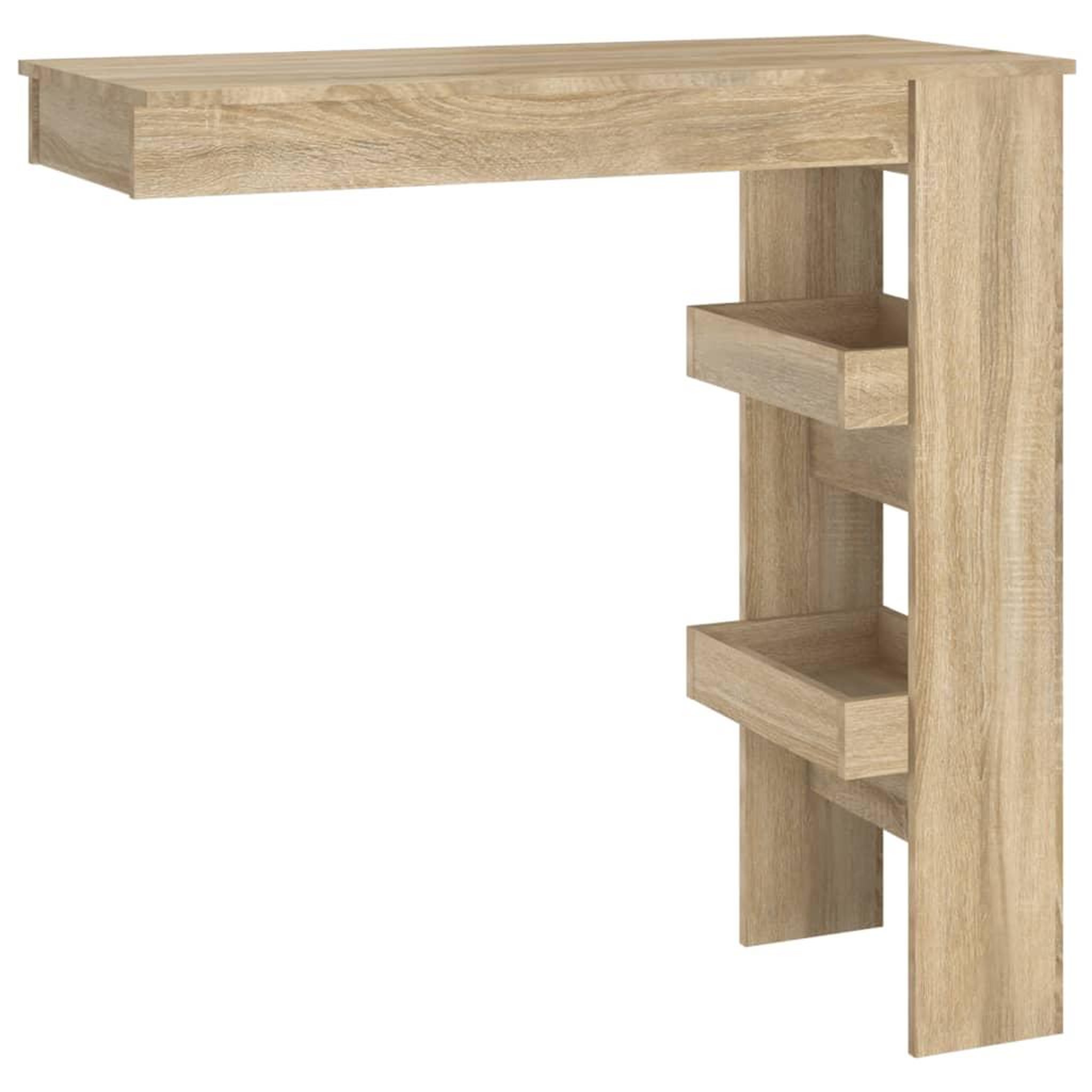 Voir la diapositive 2 : VIDAXL Table bar murale Chene Sonoma 102x45x103,5 cm Bois d'ingenierie