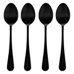 SECRET DE GOURMET Lot de 4 Cuillères à Soupe en Inox  Shadow  20cm Noir