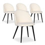 Voir la diapositive 2 : Paris Prix Lot de 4 Chaises Scandinaves  Bouclette  75cm Crème