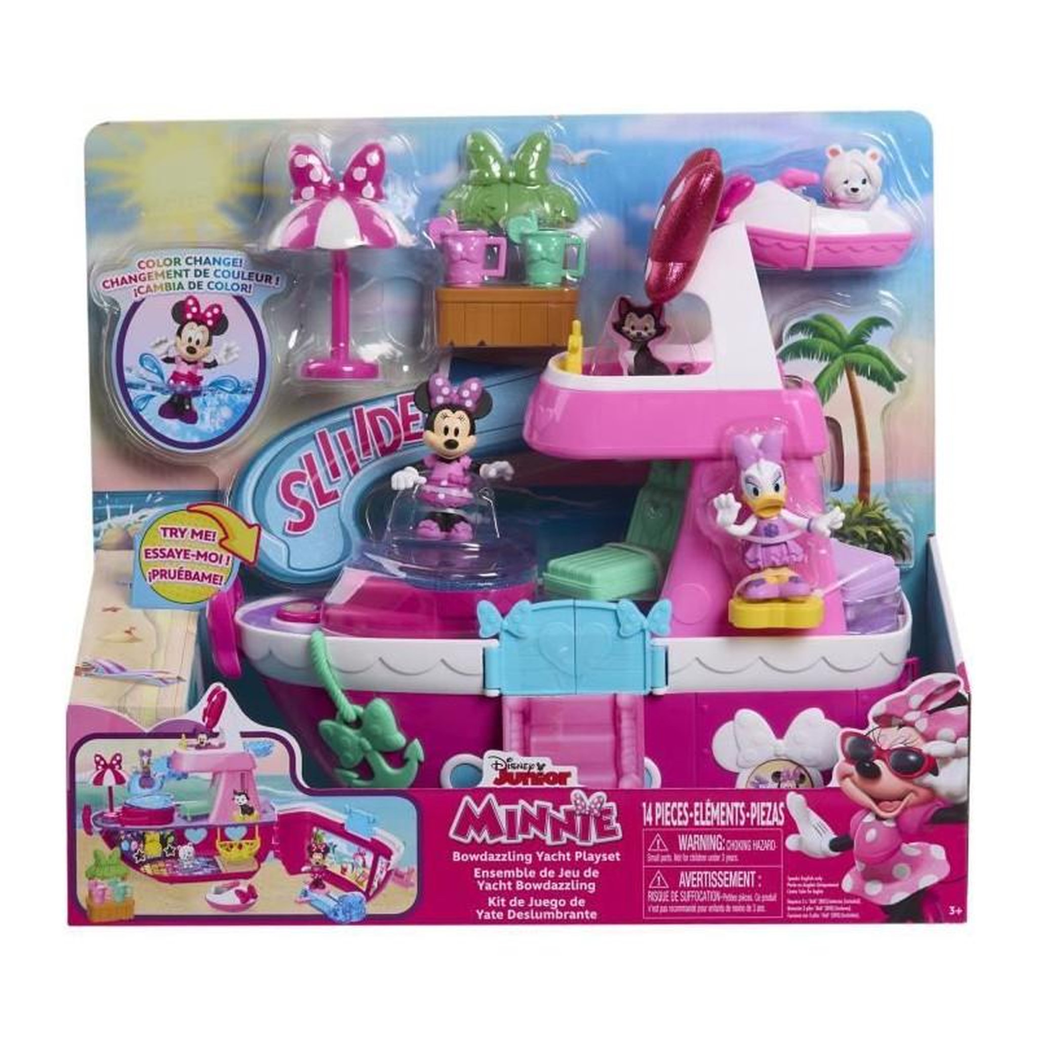 DISNEY Jouet interactif - DISNEY MINNIE MOUSE - Le Yacht de Minnie - Yacht avec 14 accessoires, tenues changeantes et piscine