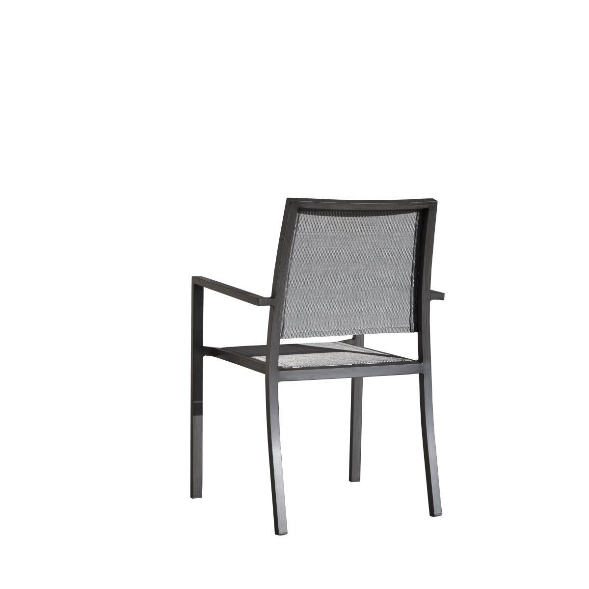 Fauteuil de jardin empilable aluminium textilène MAGNOLIA