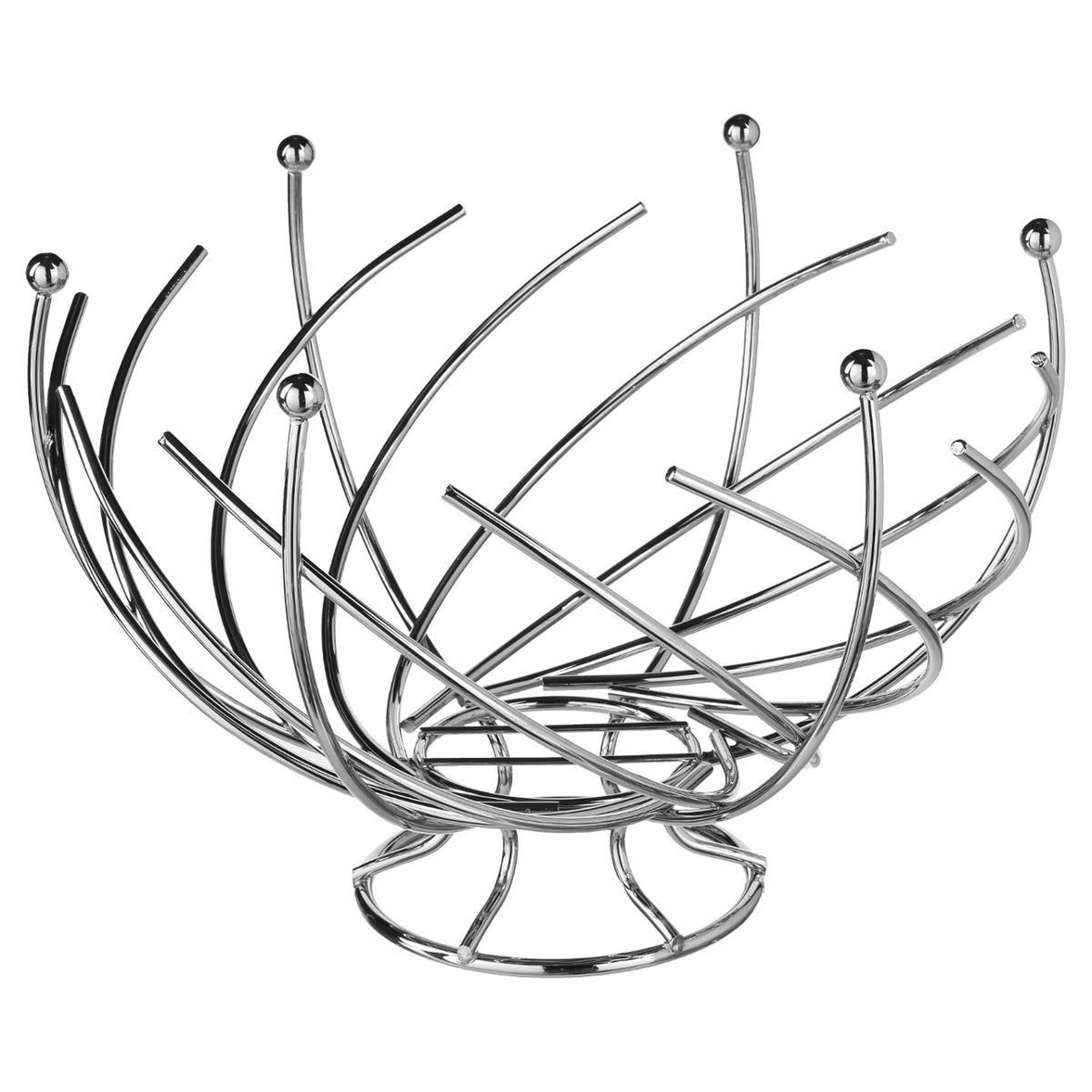 Voir la diapositive 2 : FIVE Corbeille à fruits en métal  spirale  30cm argent