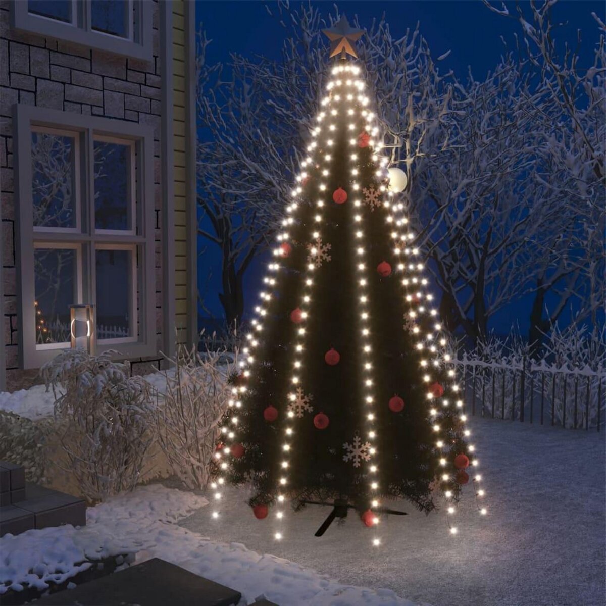 VIDAXL Guirlande lumineuse d'arbre de Noël 300 LED Blanc froid 300 cm pas  cher 