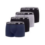 PIERRE CARDIN Lot de 4 boxers homme en coton Classic. Coloris disponibles : Noir