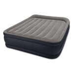 INTEX Matelas Gonflable Électrique 2 Places  Fibertech Luxe  Gris