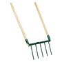 Voir la diapositive 1 : GARDENSTAR Biofourche en bois et métal - 5 dents