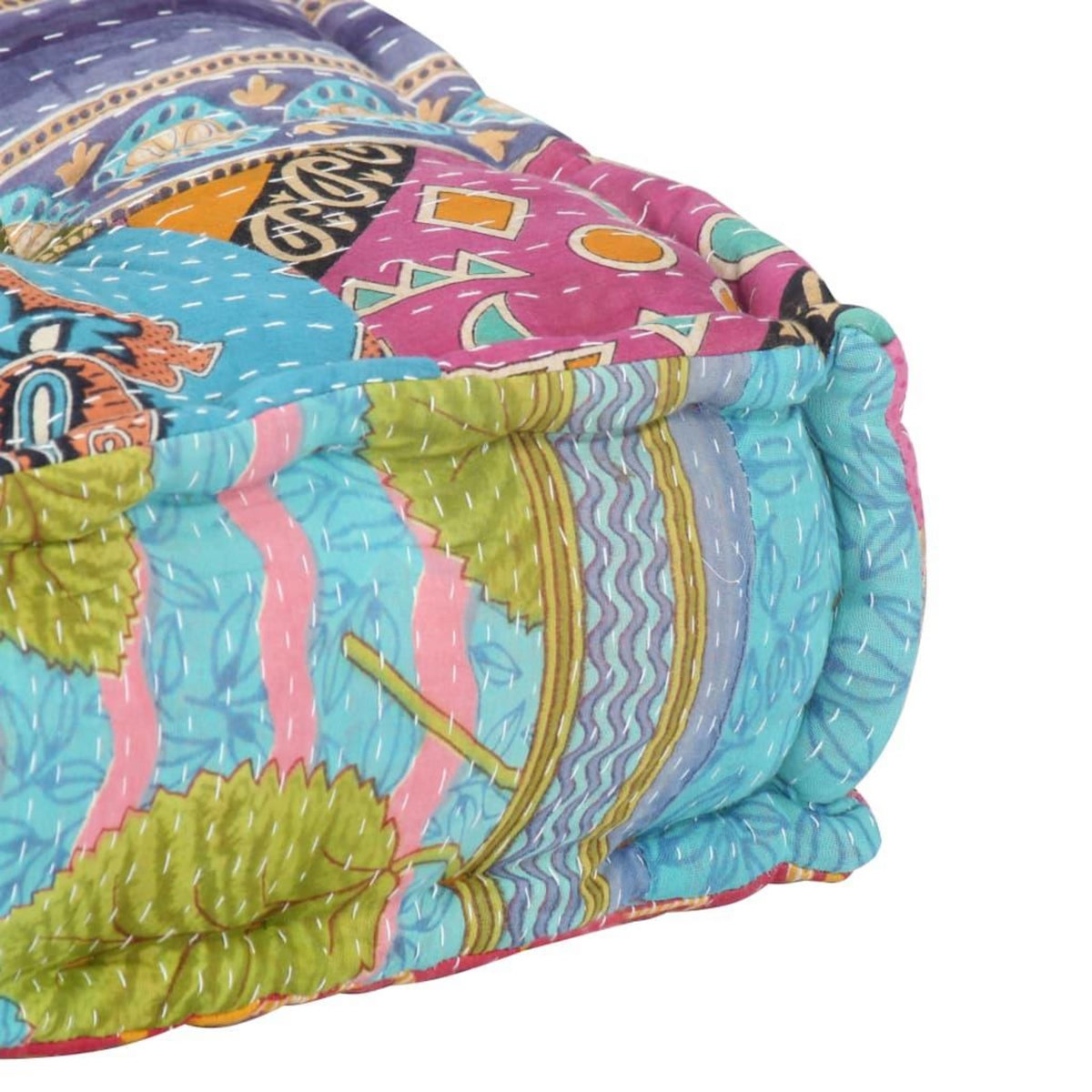 VIDAXL Pouf Patchwork Tissu