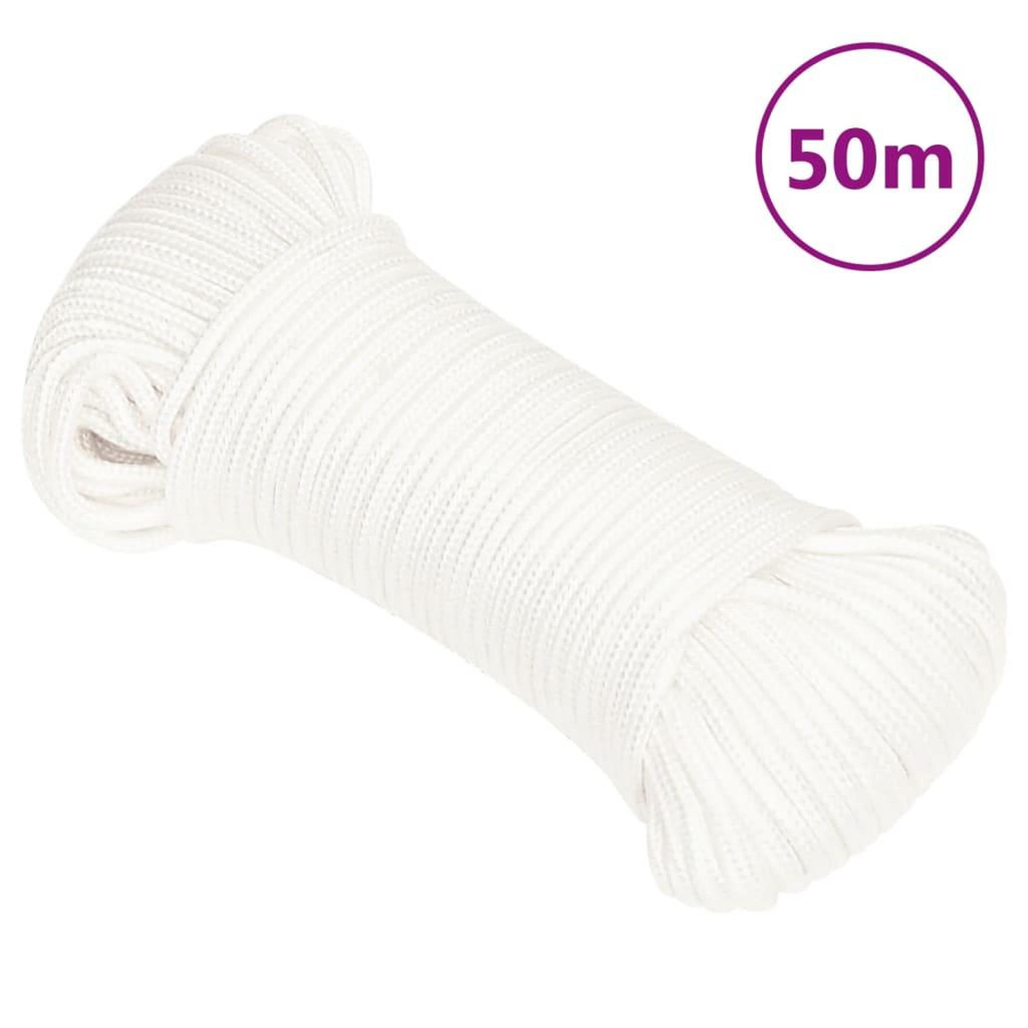 Voir la diapositive 1 : VIDAXL Corde de bateau Blanc complet 5 mm 50 m Polypropylene