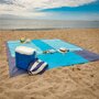 LINXOR Tapis de plage anti-sable imperméable 270 x 240 cm - Bleu et gris