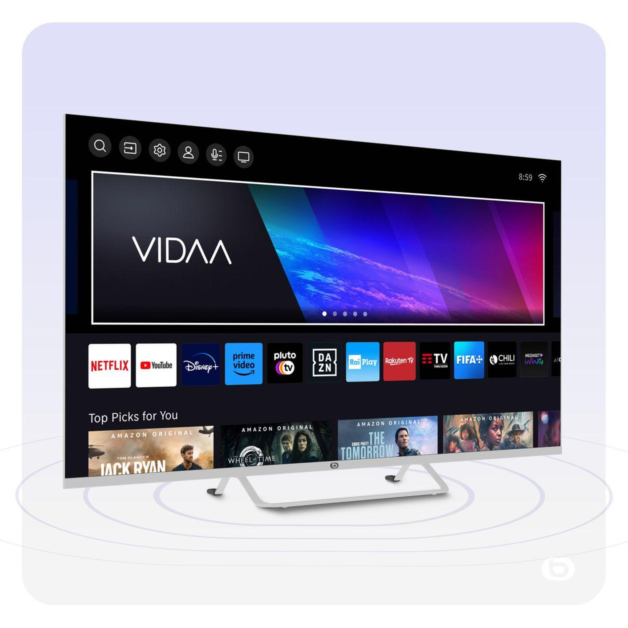 Voir la diapositive 2 : ESSENTIEL B TV QLED 43QLED306W 43  (109 cm) 4K - Smart TV, coloris blanc