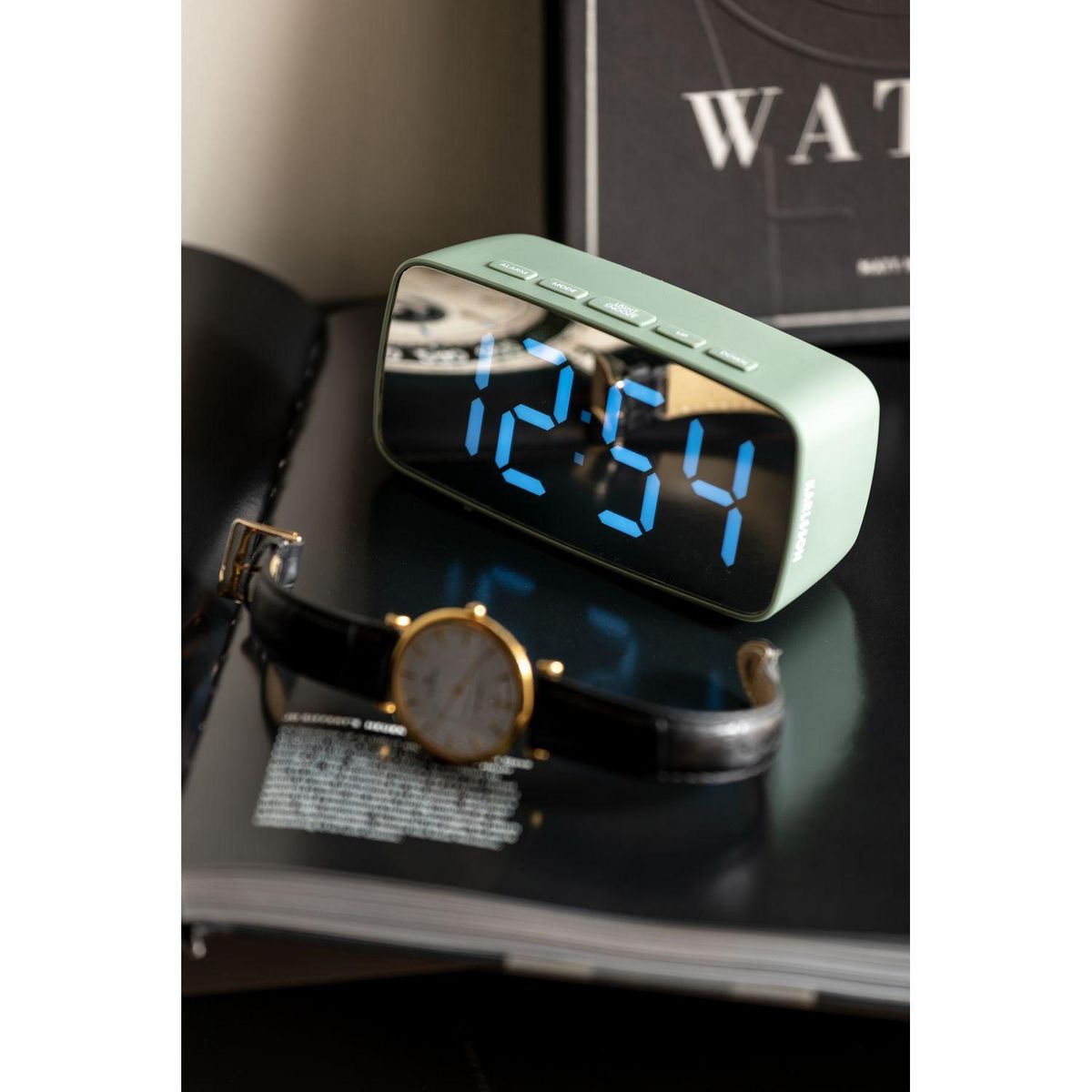 Karlsson Réveil Silver Mirror LED