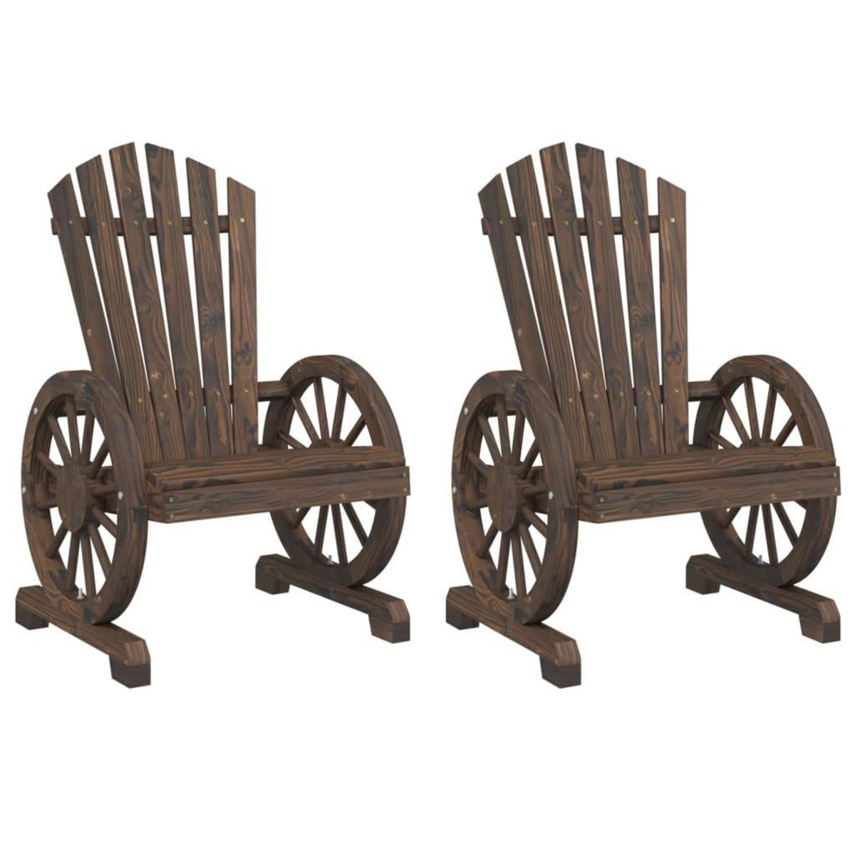 VIDAXL Chaises de jardin Adirondack lot de 2 bois de sapin massif
