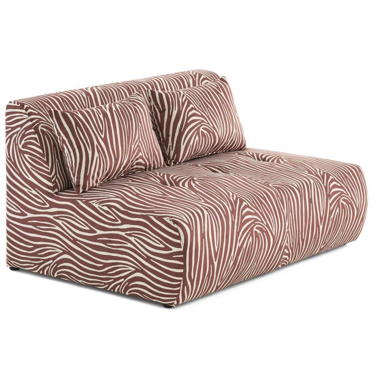 LISA DESIGN Onyx - canapé droit 2 places zèbre en velours