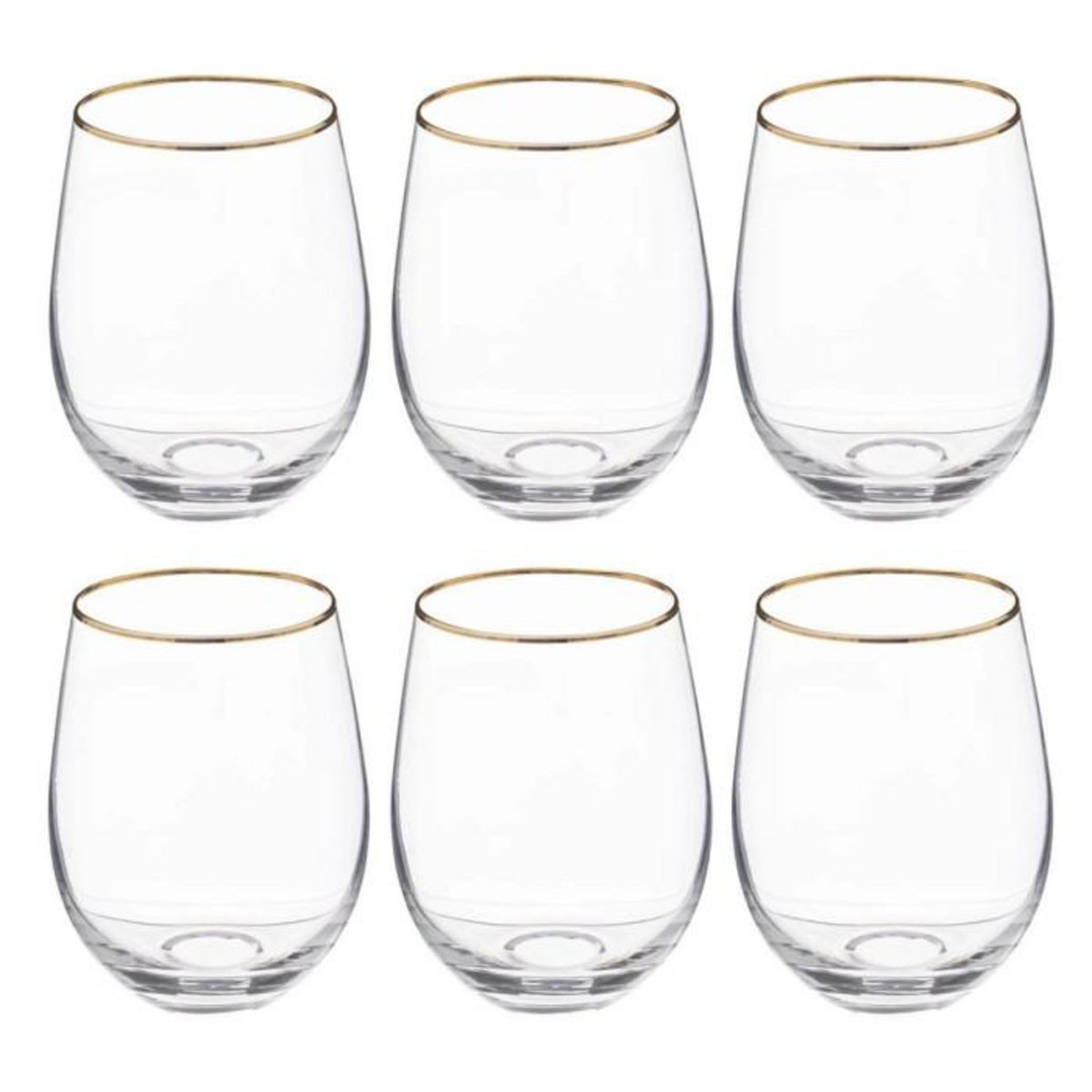 SECRET DE GOURMET Lot de 6 Verre à Eau  Ava  54cl Transparent