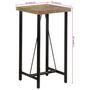 Voir la diapositive 6 : VIDAXL Table de bar 55x55x107 cm bois massif de recuperation et fer