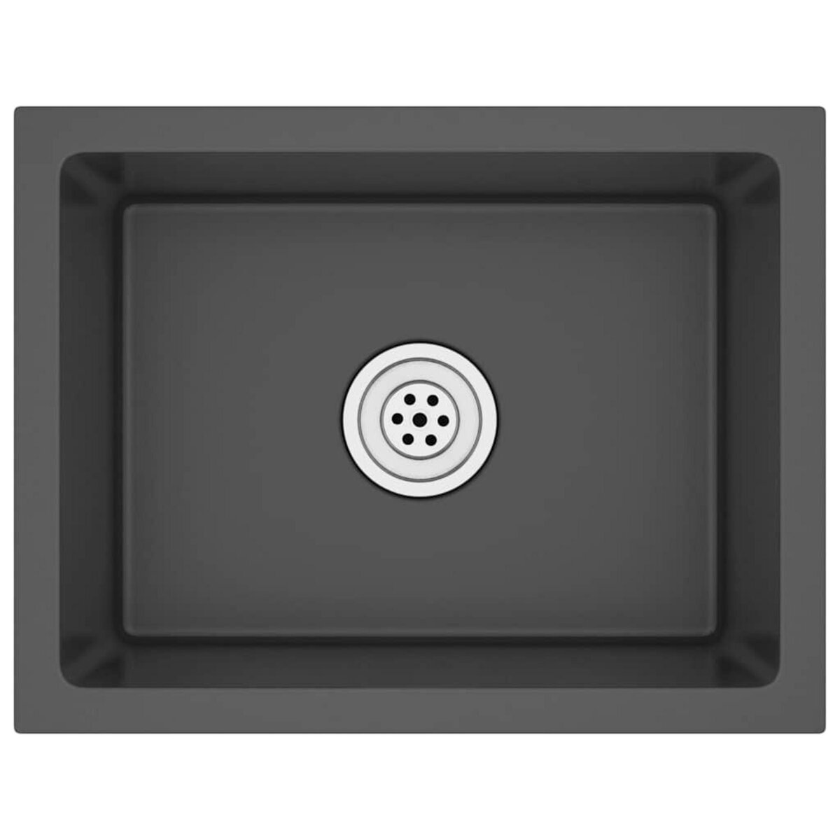 VIDAXL Evier de cuisine fait main Noir Acier inoxydable