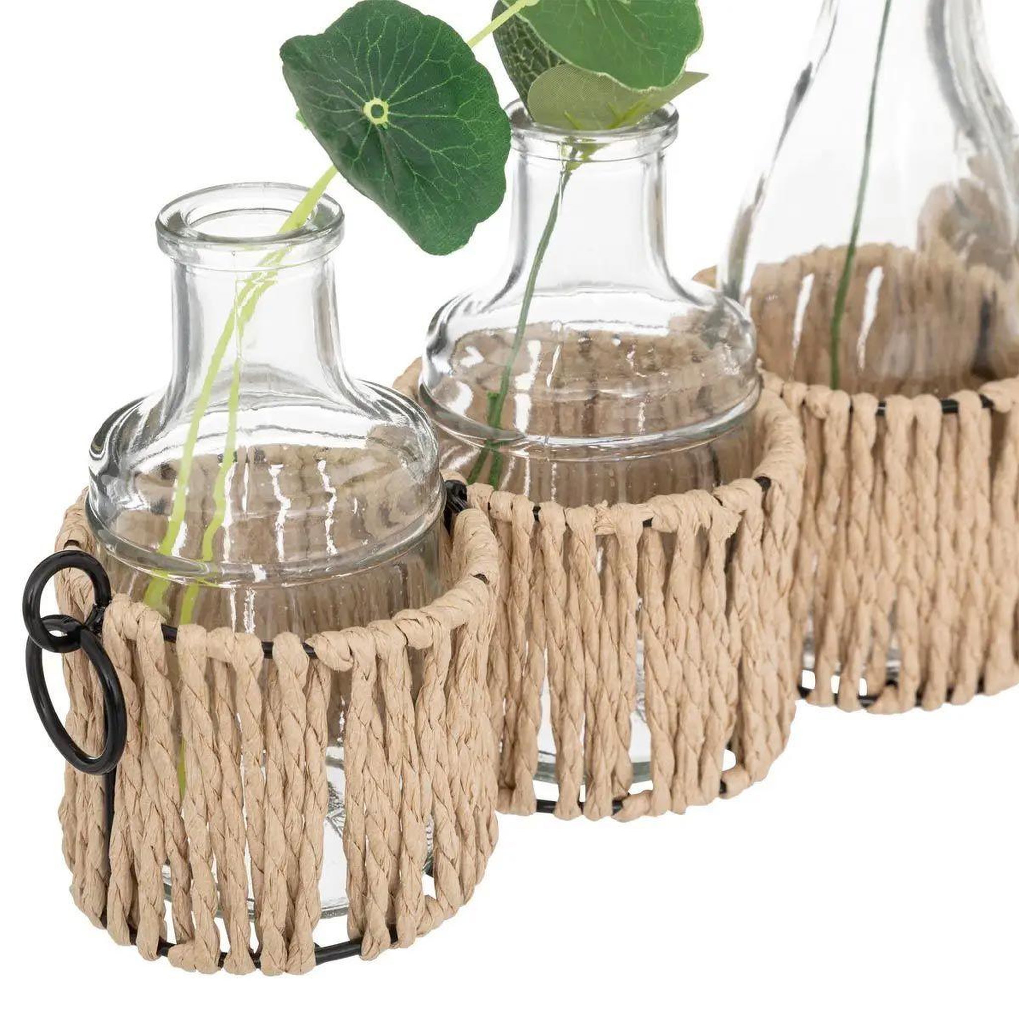 Voir la diapositive 2 : ATMOSPHERA Lot de 5 soliflores & tiges  cosy  40cm beige