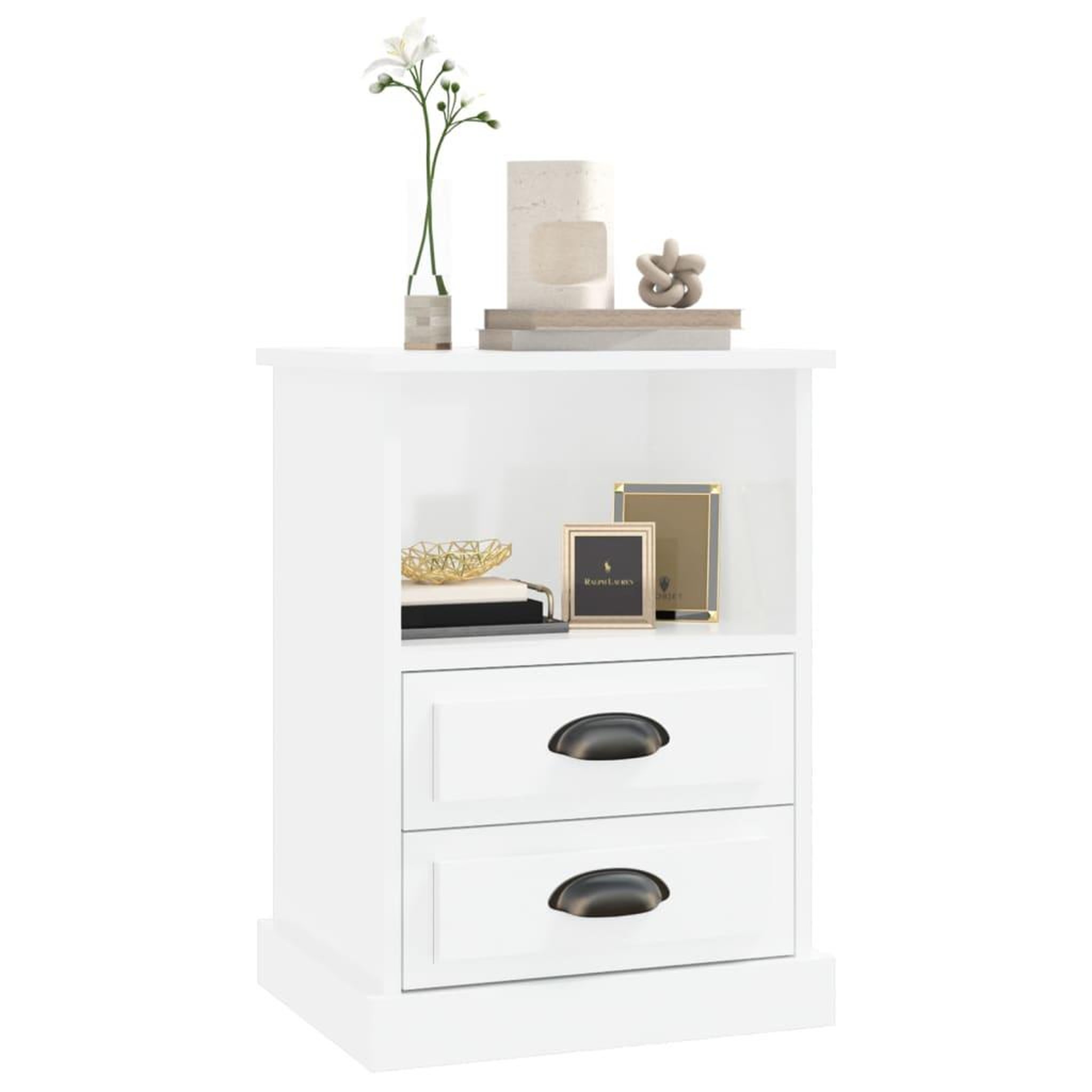 Voir la diapositive 4 : VIDAXL Table de chevet blanc brillant 43x36x60 cm
