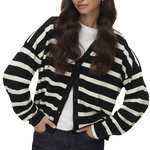 Vero Moda Pull Rayé / Écru Femme Vero Moda Silla. Coloris disponibles : Noir