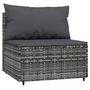 Voir la diapositive 2 : VIDAXL Canape central de jardin avec coussins gris resine tressee