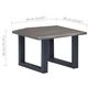 Voir la diapositive 6 : VIDAXL Table basse avec bord naturel Gris 60x60x40 cm Bois d'acacia