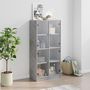 Voir la diapositive 3 : VIDAXL Buffet haut avec portes gris beton 68x37x142 cm bois ingenierie