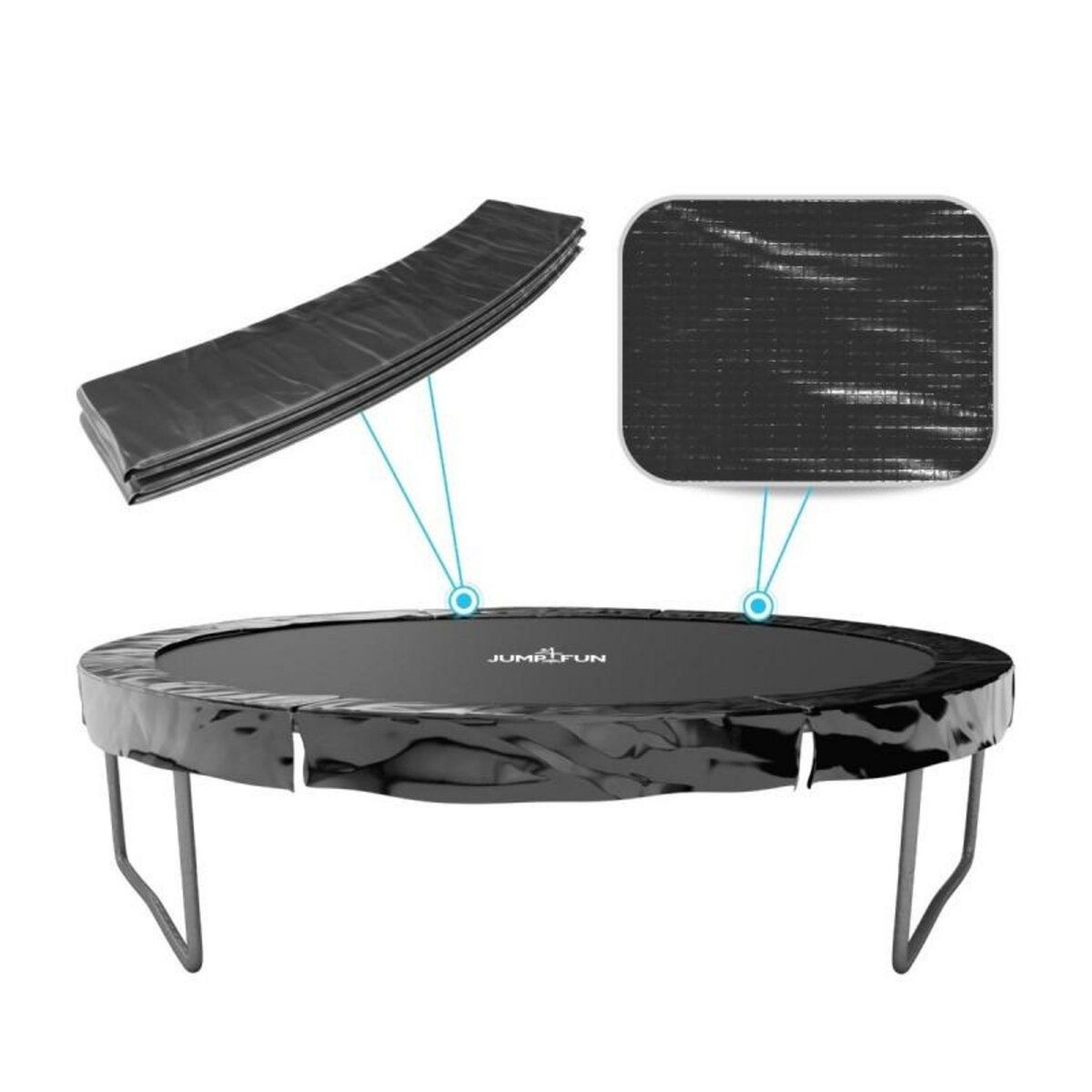 JUMP4FUN Coussin de protection des ressorts pour Trampoline 6FT ø185cm Universel Classique