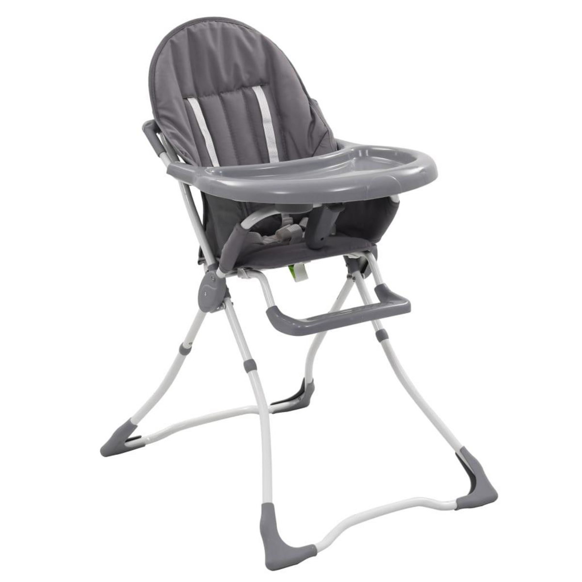 VIDAXL Chaise haute pour bebe Gris et blanc