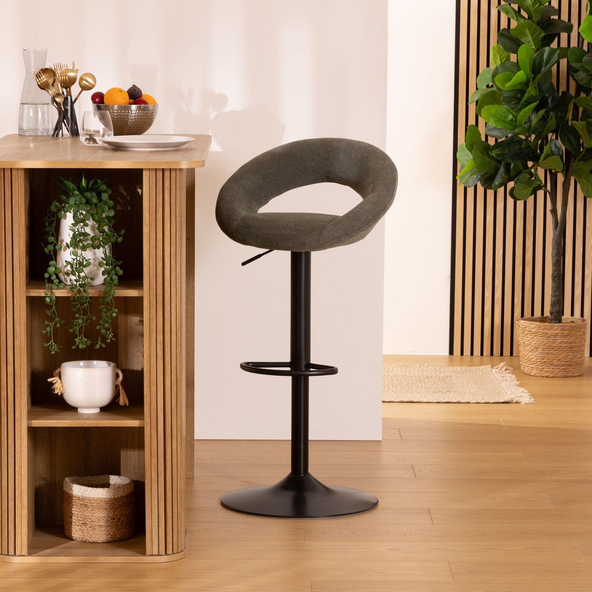 Voir la diapositive 2 : TOILINUX Lot de 2 chaises de bar en tissu SACHA