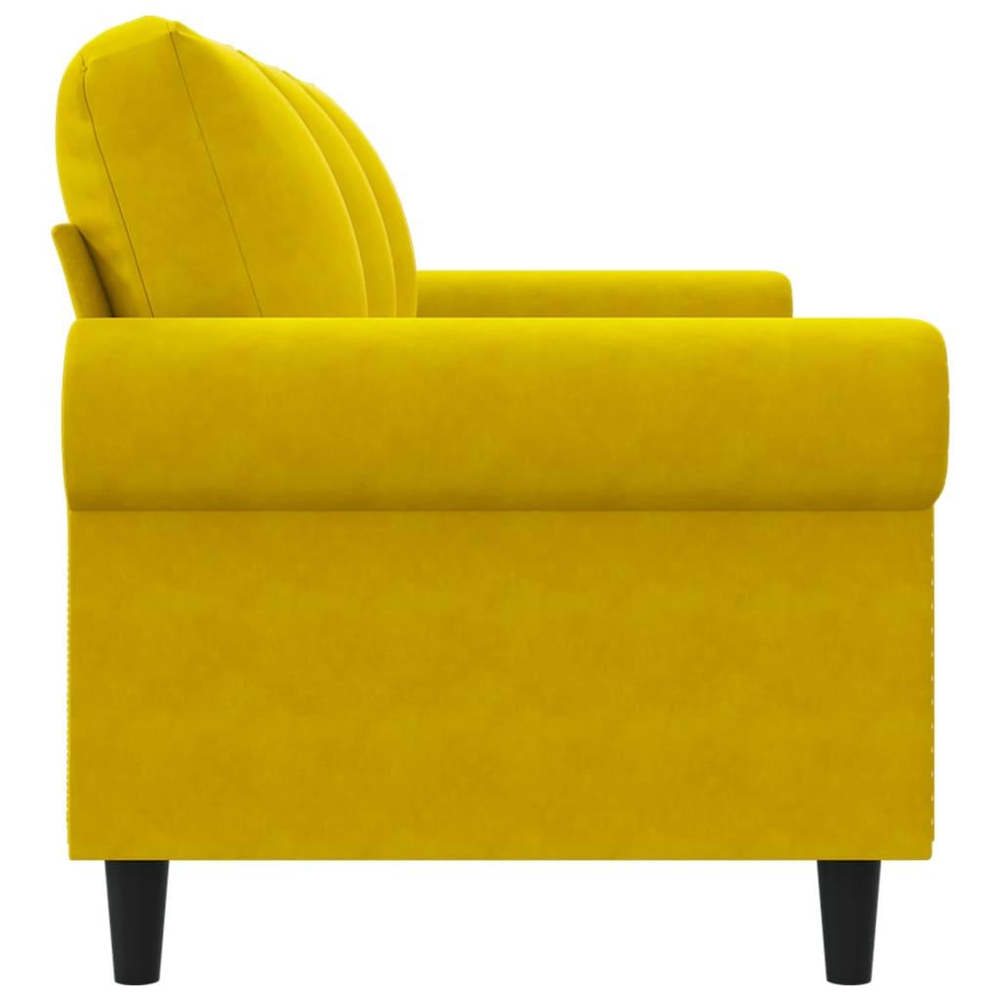 Voir la diapositive 5 : VIDAXL Canape a 3 places Jaune 180 cm Velours