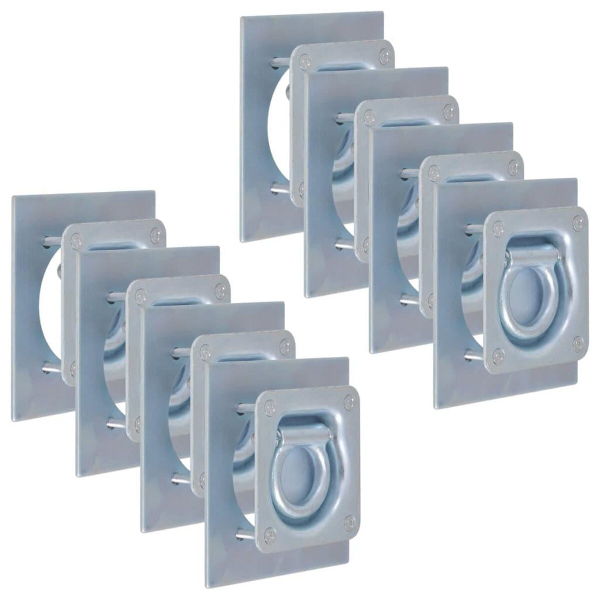 VIDAXL Anneau d'arrimage pour remorque 8 pcs Acier galvanise 2000 kg