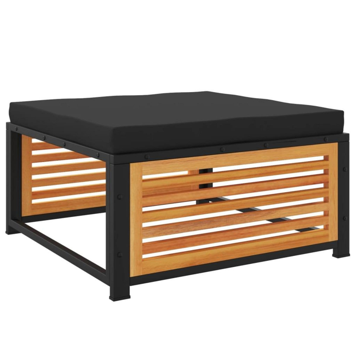 VIDAXL Tabouret de jardin avec coussin 68x68x30cm bois massif d'acacia