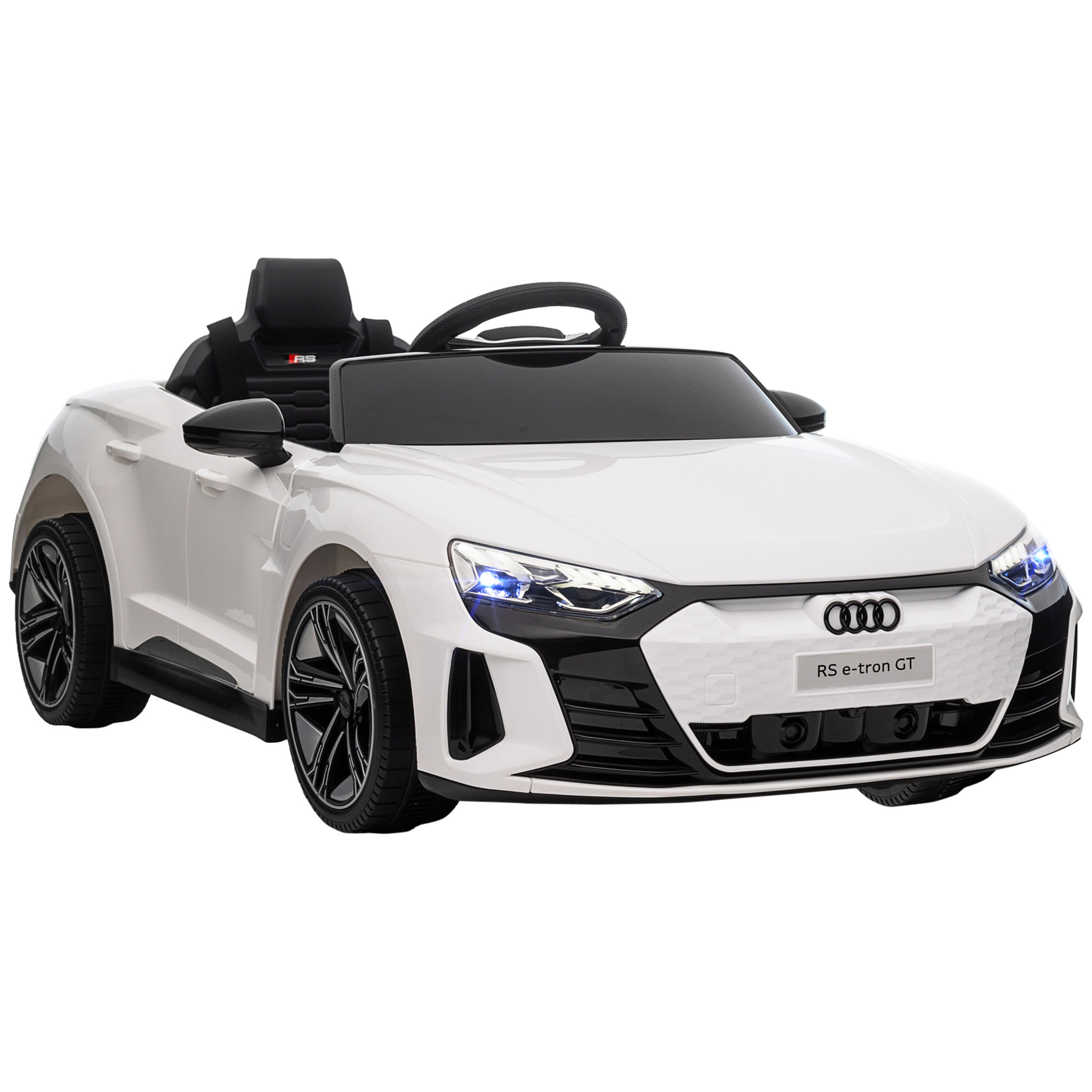 Voir la diapositive 1 : HOMCOM Véhicule électrique enfant Audi RS e-tron GT V. max. 5 Km/h télécommande effets sonores + lumineux blanc