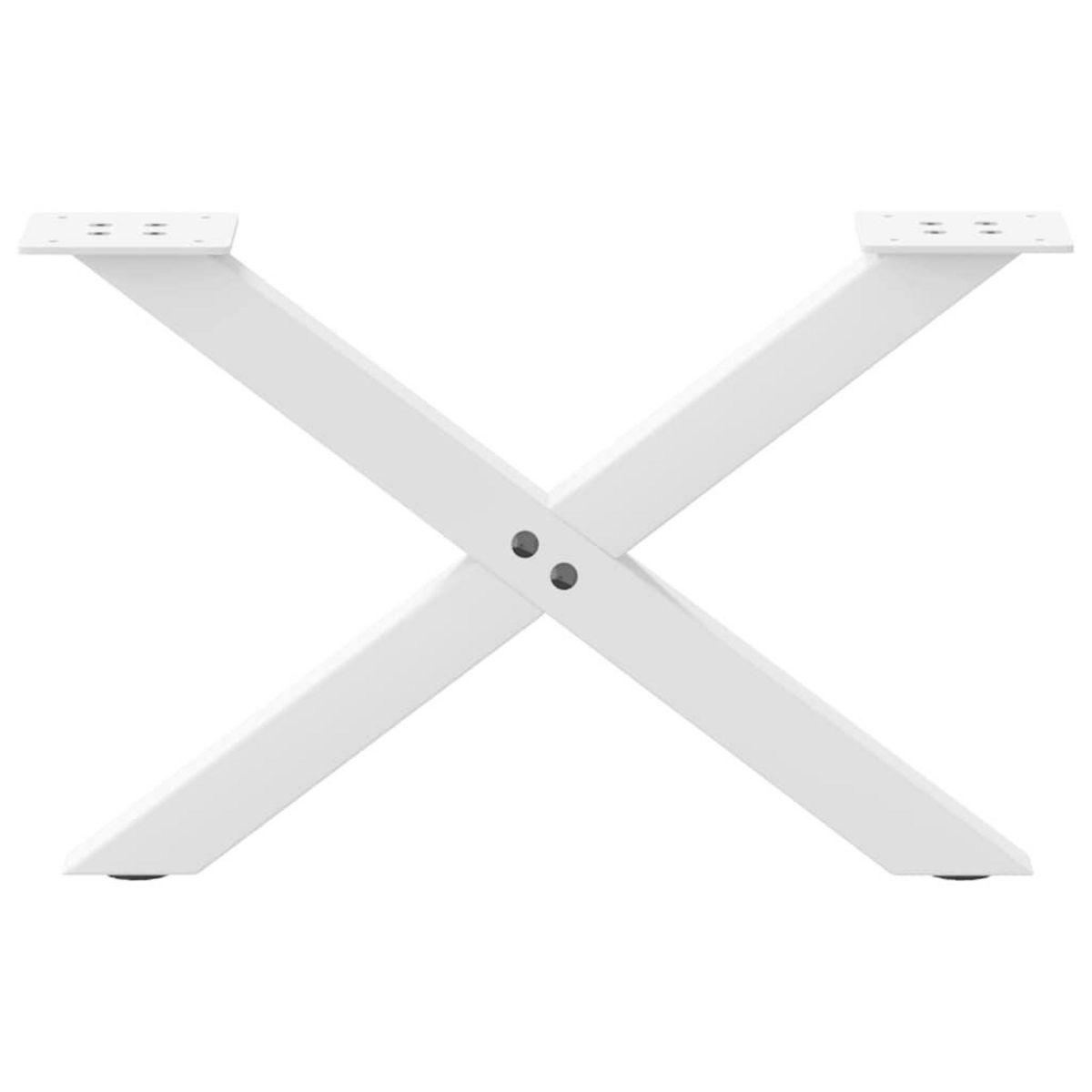 VIDAXL Pieds de table basse forme de X 2 pcs blanc 50x(30-31) cm acier