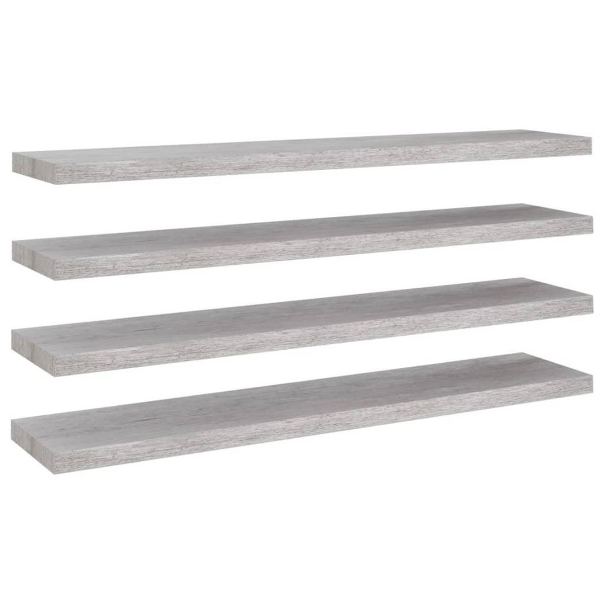 VIDAXL Etageres murales flottantes 4 pcs gris beton 120x23,5x3,8cm MDF