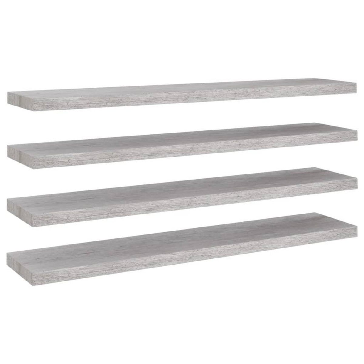 VIDAXL Etageres murales flottantes 4 pcs gris beton 120x23,5x3,8cm MDF