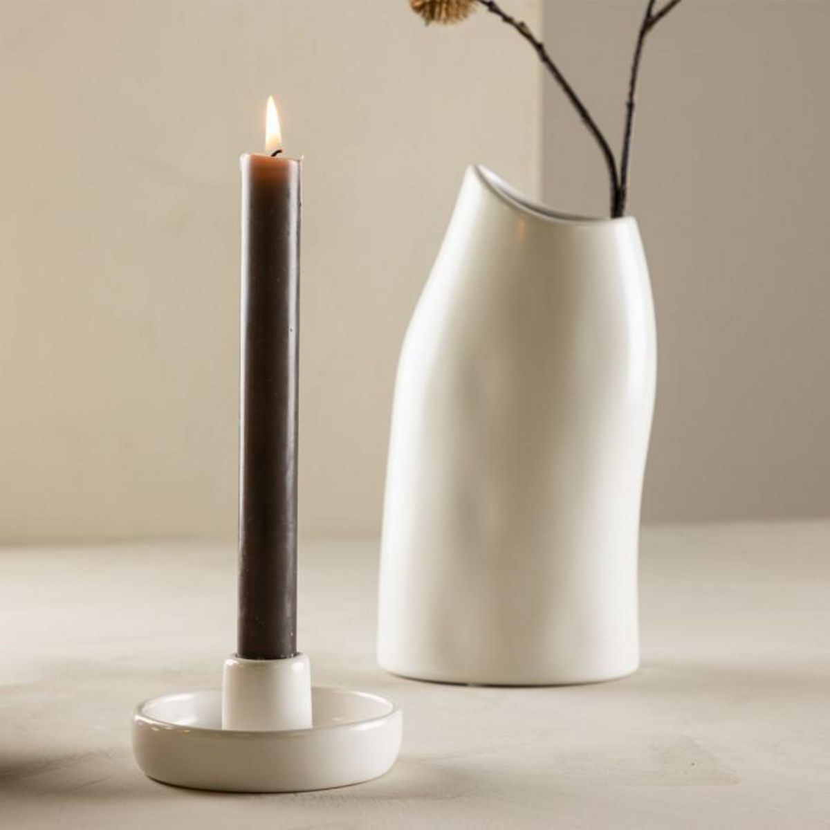 Paris Prix Bougeoir en Céramique  Otis  11cm Blanc