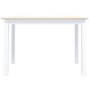 Voir la diapositive 3 : VIDAXL Table a manger Blanc et marron 114x71x75 cm Bois d'hevea massif