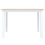 Voir la diapositive 3 : VIDAXL Table a manger Blanc et marron 114x71x75 cm Bois d'hevea massif