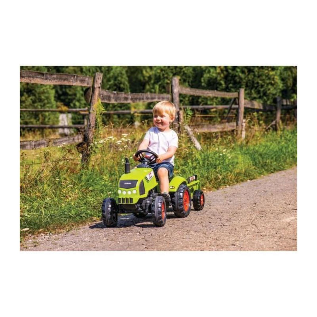 FALK FALK Tracteur a pedales Claas avec remorque