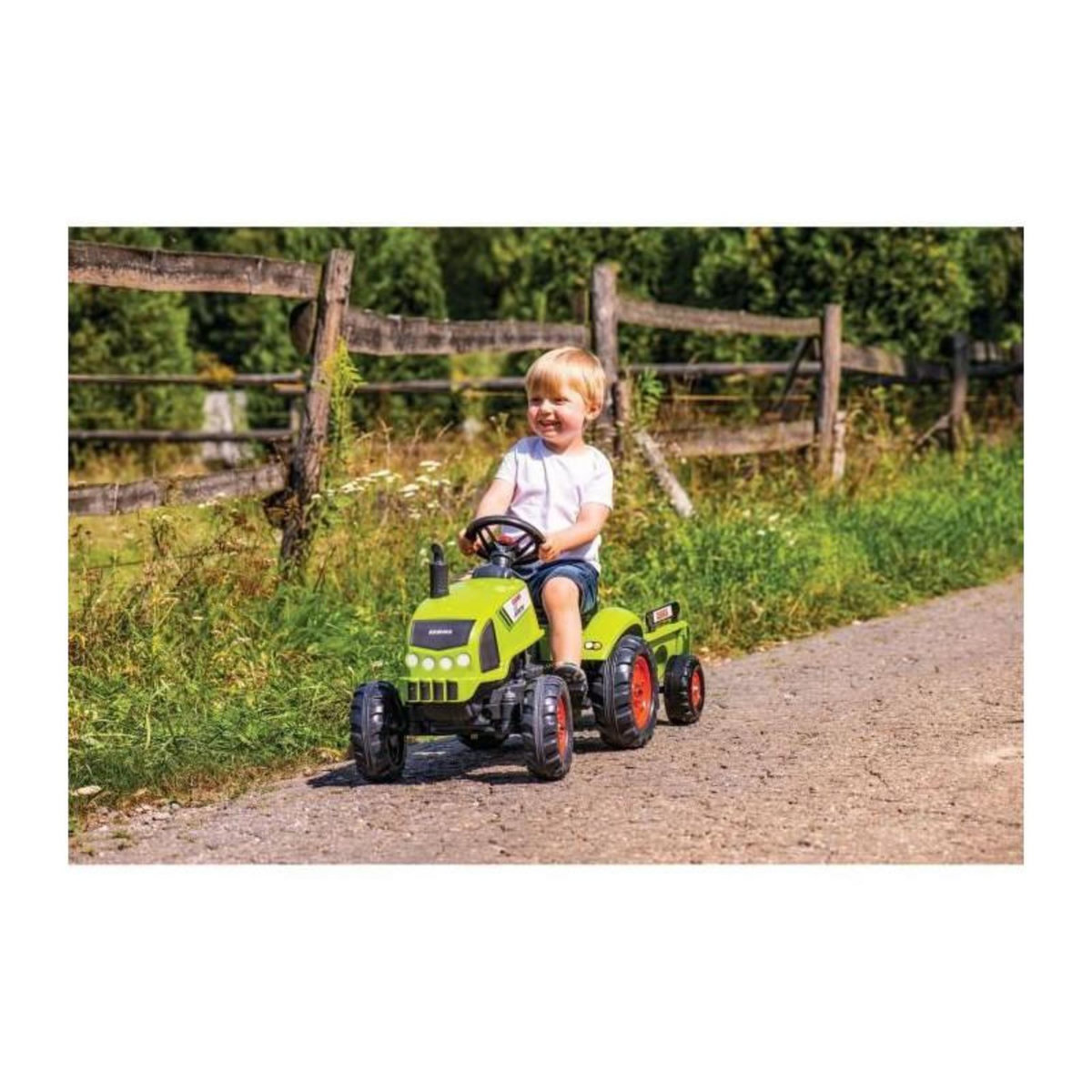 FALK FALK Tracteur a pedales Claas avec remorque