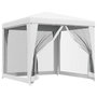 Voir la diapositive 2 : VIDAXL Tente de reception 4 parois laterales en maille 2,5x2,5 m Blanc