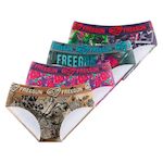 FREEGUN Lot de 4 culottes fille imprimé Origami. Coloris disponibles : Rose