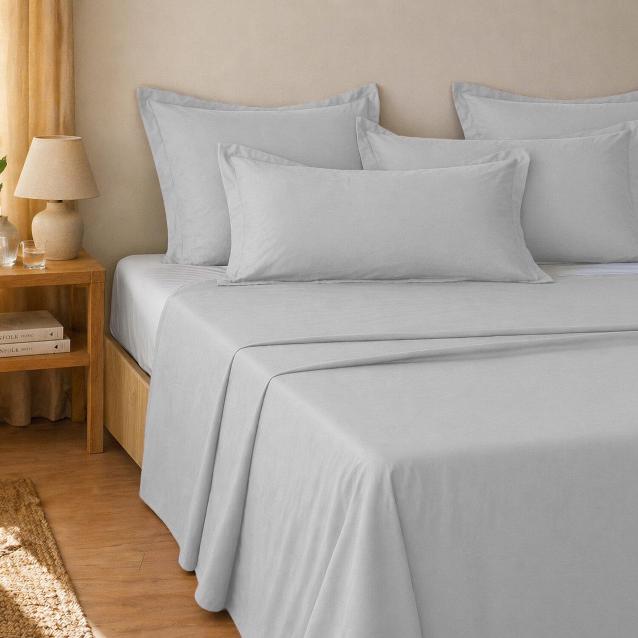Voir la diapositive 4 : ATELIER DU COTON Parure de drap et drap housse coton 57fils unie