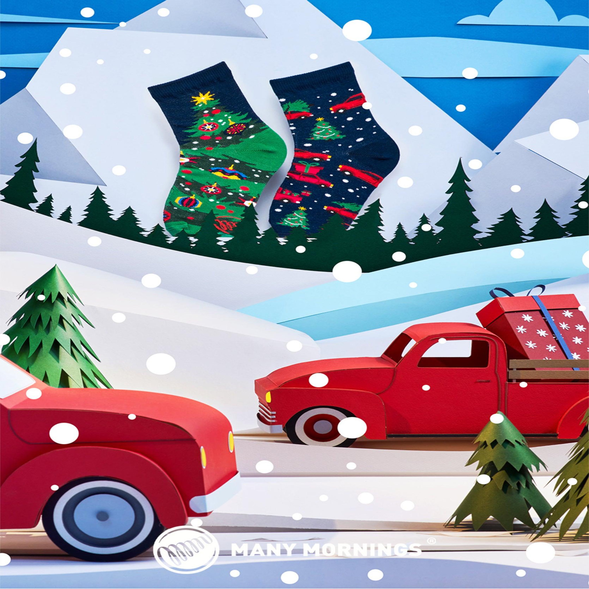 Voir la diapositive 2 : MANY MORNINGS Chaussettes enfants xmas tree